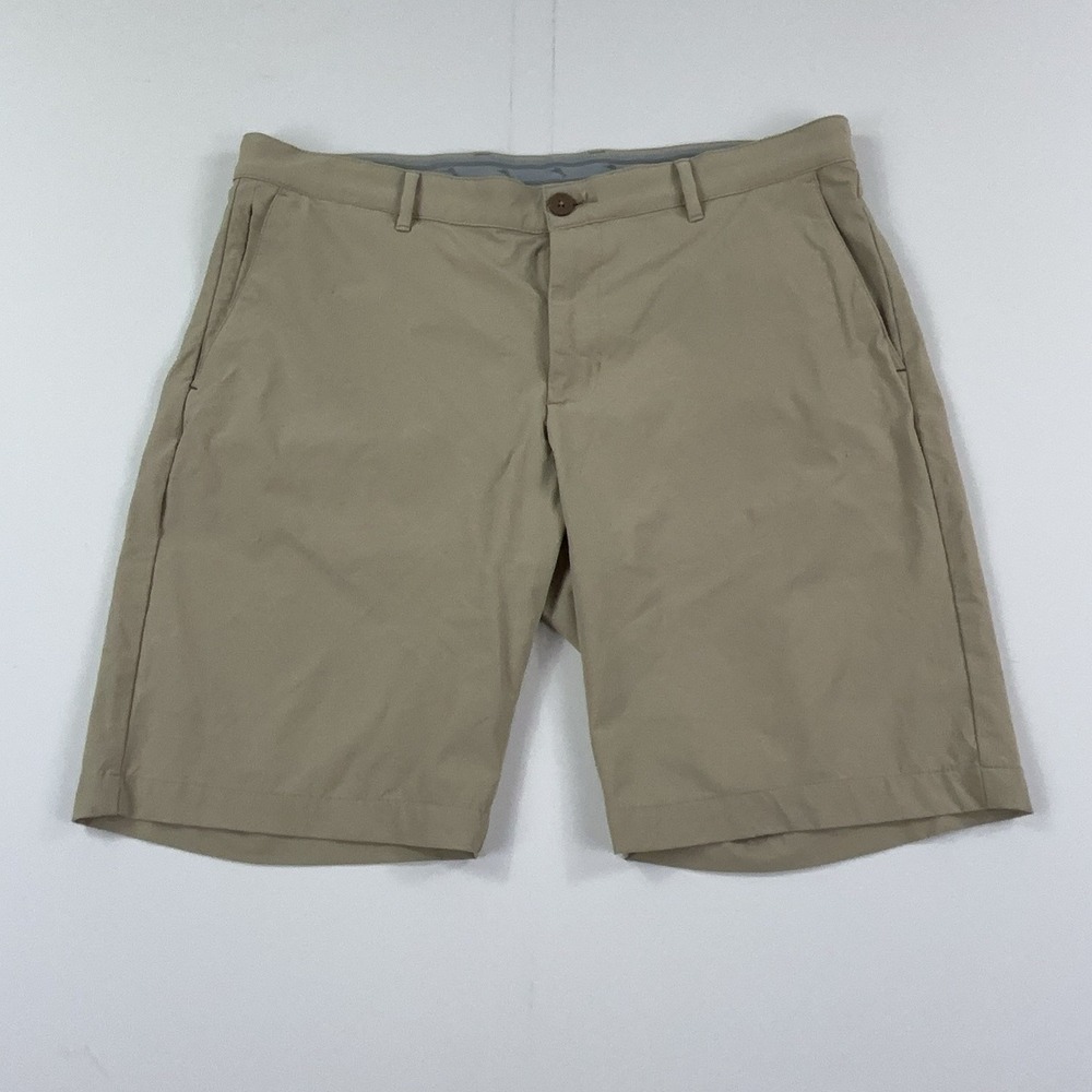 Tommy Bahama Shorts Mens 36 Beige Chip Shot Chino Stretch 10 Inseam Island